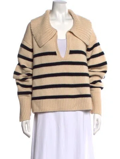 Pre-owned Khaite Cashmere Striped Sweater In Brown