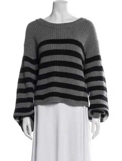 Pre-owned Khaite Cashmere Striped Sweater In Gray