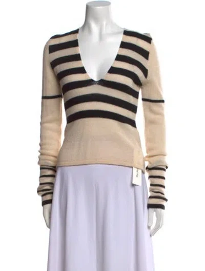 Pre-owned Khaite Cashmere Striped Sweater In Neutral