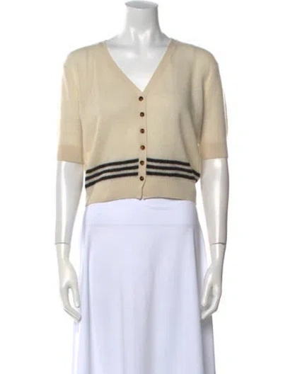 Pre-owned Khaite Cashmere Striped Sweater In Neutral