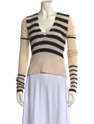 Pre-owned Khaite Cashmere Striped Sweater In Neutral