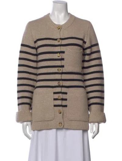Pre-owned Khaite Cashmere Striped Sweater In Neutral