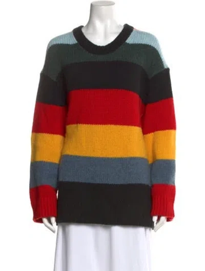 Pre-owned Khaite Cashmere Striped Sweater In Red