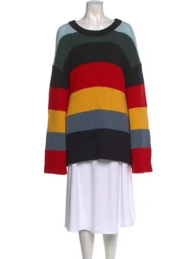 Pre-owned Khaite Cashmere Striped Sweater In Red