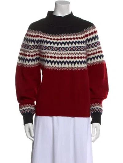 Pre-owned Khaite Cashmere Striped Sweater W/ Tags In Red