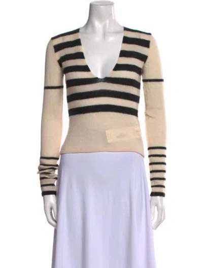 Pre-owned Khaite Cashmere Striped Top In Neutral