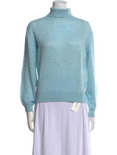 Pre-owned Khaite Cashmere Turtleneck Sweater In Blue
