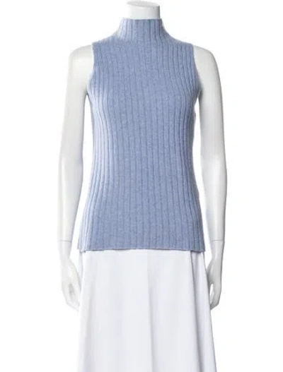 Pre-owned Khaite Cashmere Turtleneck Sweater In Blue