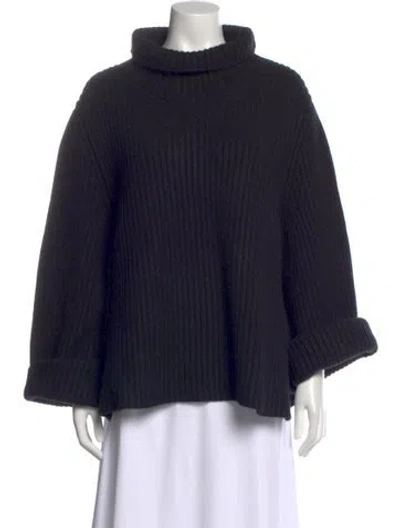 Pre-owned Khaite Cashmere Turtleneck Sweater In Blue
