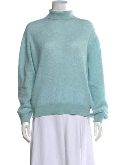 Pre-owned Khaite Cashmere Turtleneck Sweater In Blue
