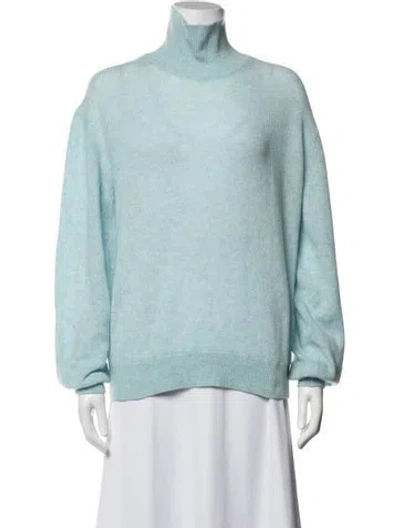 Pre-owned Khaite Cashmere Turtleneck Sweater In Blue