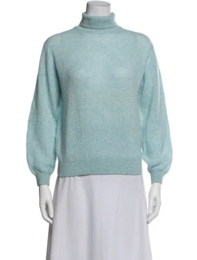 Pre-owned Khaite Cashmere Turtleneck Sweater In Blue