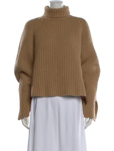 Pre-owned Khaite Cashmere Turtleneck Sweater In Brown