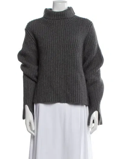 Pre-owned Khaite Cashmere Turtleneck Sweater In Gray