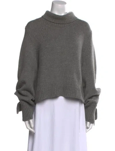 Pre-owned Khaite Cashmere Turtleneck Sweater In Gray