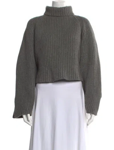 Pre-owned Khaite Cashmere Turtleneck Sweater In Gray