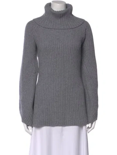 Pre-owned Khaite Cashmere Turtleneck Sweater In Gray