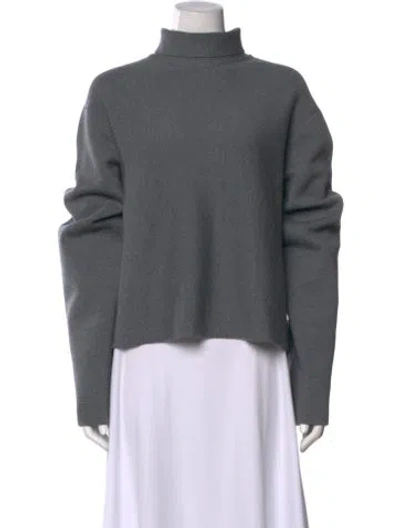 Pre-owned Khaite Cashmere Turtleneck Sweater In Gray
