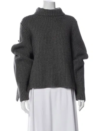 Pre-owned Khaite Cashmere Turtleneck Sweater In Gray