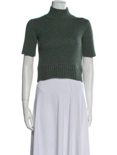 Pre-owned Khaite Cashmere Turtleneck Sweater In Green