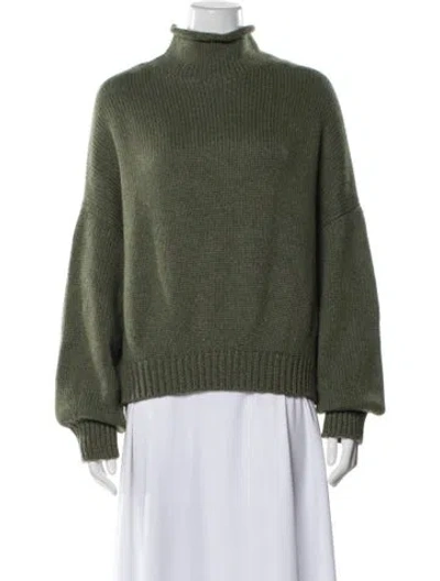 Pre-owned Khaite Cashmere Turtleneck Sweater In Green