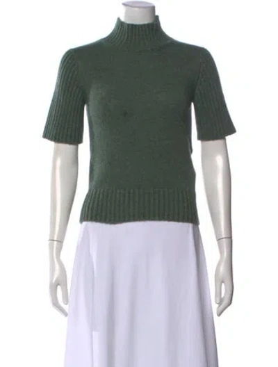 Pre-owned Khaite Cashmere Turtleneck Sweater In Green