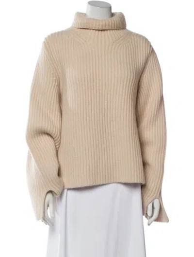 Pre-owned Khaite Cashmere Turtleneck Sweater In Neutral