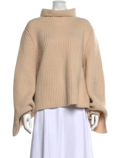 Pre-owned Khaite Cashmere Turtleneck Sweater In Neutral