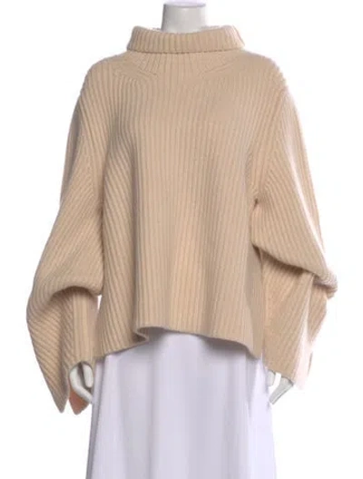 Pre-owned Khaite Cashmere Turtleneck Sweater In Neutral