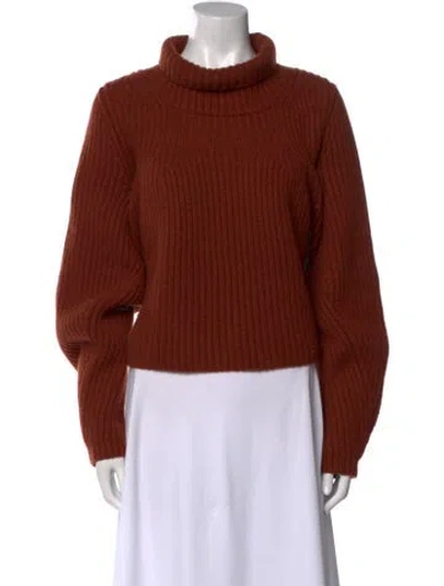 Pre-owned Khaite Cashmere Turtleneck Sweater In Red
