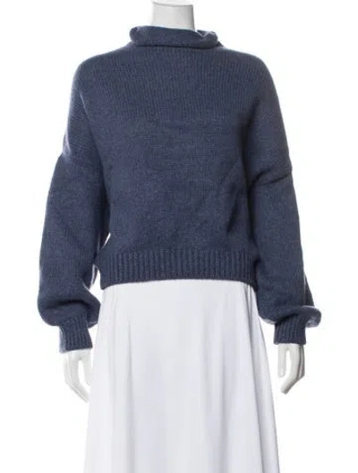 Pre-owned Khaite Cashmere Turtleneck Sweater W/ Tags In Blue
