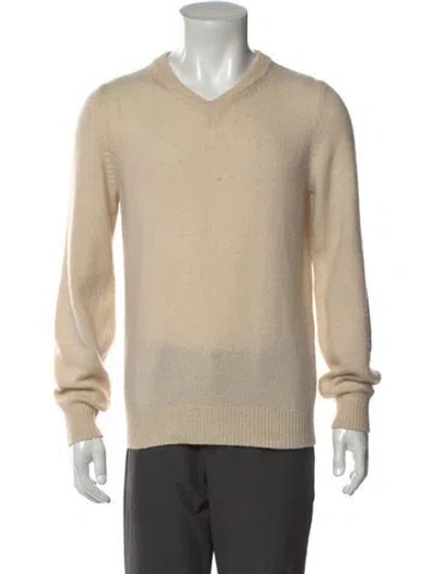 Pre-owned Khaite Cashmere V-neck Pullover In Neutral