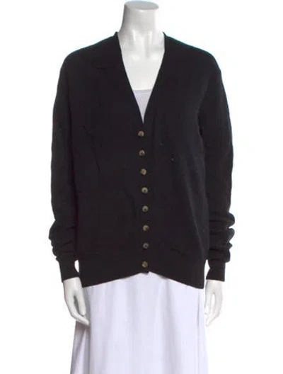 Pre-owned Khaite Cashmere V-neck Sweater In Black