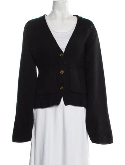Pre-owned Khaite Cashmere V-neck Sweater In Black