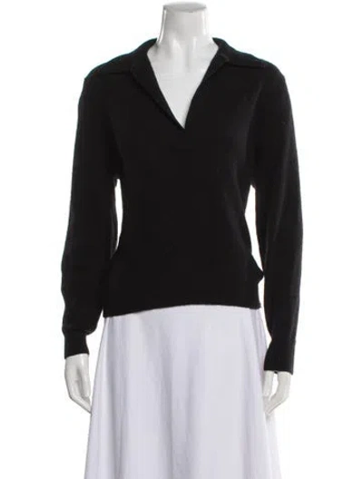 Pre-owned Khaite Cashmere V-neck Sweater In Black