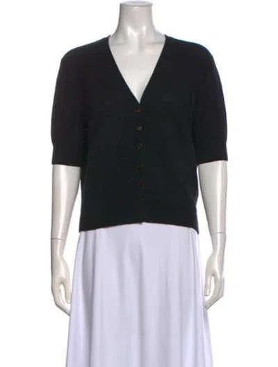 Pre-owned Khaite Cashmere V-neck Sweater In Black