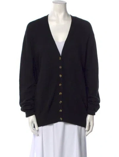 Pre-owned Khaite Cashmere V-neck Sweater In Black