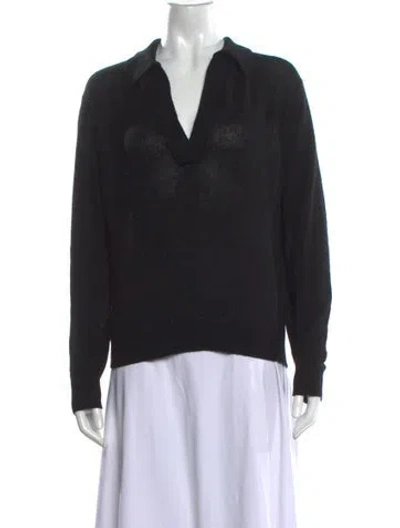 Pre-owned Khaite Cashmere V-neck Sweater In Black