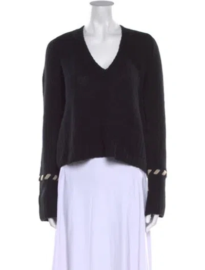 Pre-owned Khaite Cashmere V-neck Sweater In Black