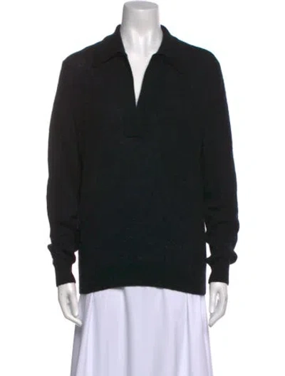 Pre-owned Khaite Cashmere V-neck Sweater In Black