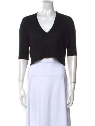 Pre-owned Khaite Cashmere V-neck Sweater In Black