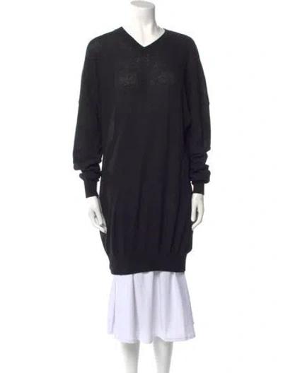 Pre-owned Khaite Cashmere V-neck Sweater In Black