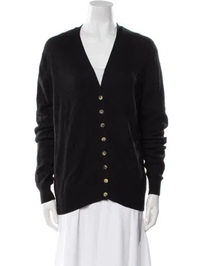 Pre-owned Khaite Cashmere V-neck Sweater In Black