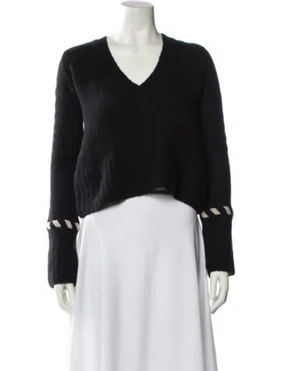 Pre-owned Khaite Cashmere V-neck Sweater In Black