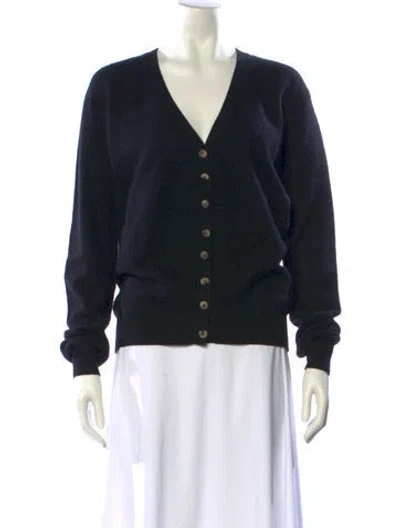 Pre-owned Khaite Cashmere V-neck Sweater In Black