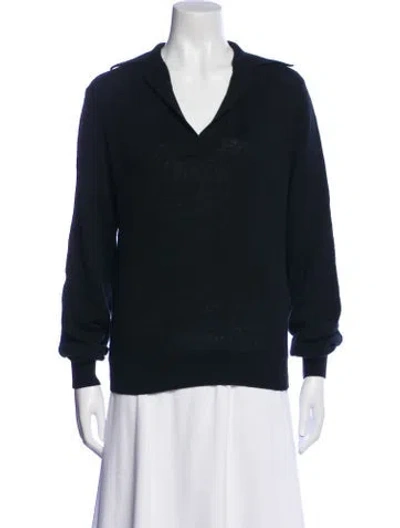 Pre-owned Khaite Cashmere V-neck Sweater In Black