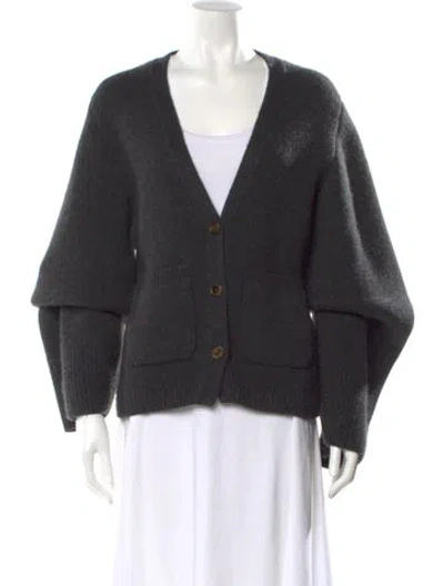 Pre-owned Khaite Cashmere V-neck Sweater In Black