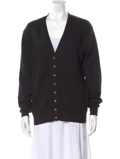 Pre-owned Khaite Cashmere V-neck Sweater In Black