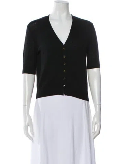 Pre-owned Khaite Cashmere V-neck Sweater In Black