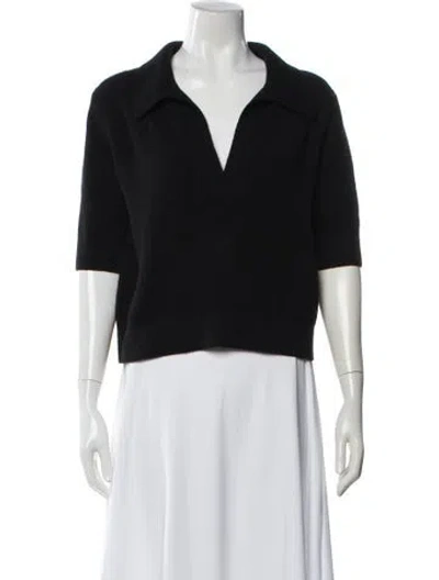 Pre-owned Khaite Cashmere V-neck Sweater In Black